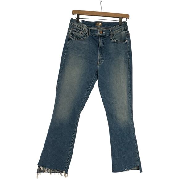 MOTHER The Insider Crop Step Fray Denim Jeans In Shoot To Thrill Wash Size 30”. - Picture 2 of 16